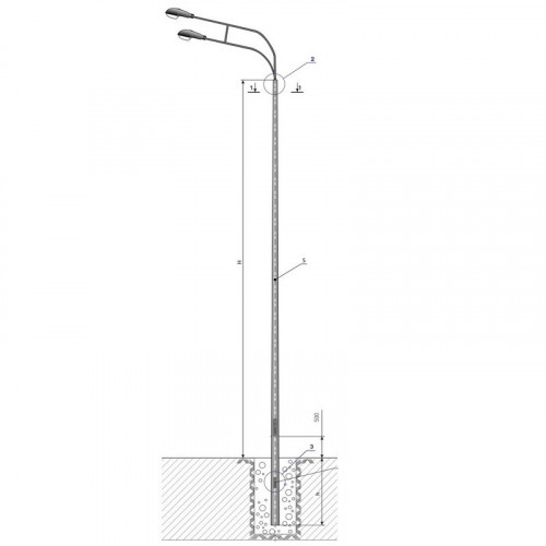 Опора освещения НПГ-3,0/4,0-02-ц