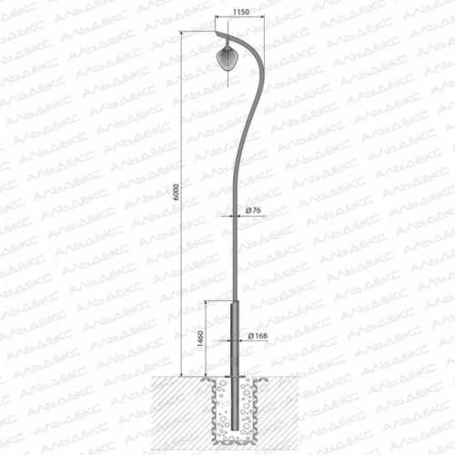 «Капля» лк б/ЗДФ декоративная опора