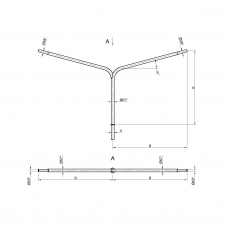 Консольный кронштейн двухрожковый К3-2,5-1,5-1-1